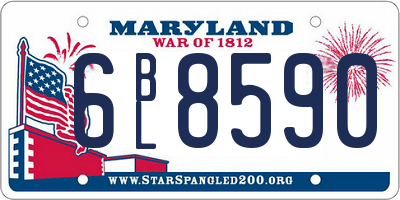 MD license plate 6BL8590