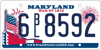 MD license plate 6BL8592