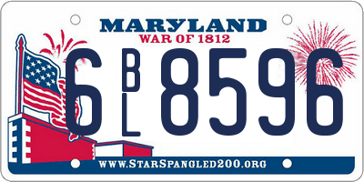 MD license plate 6BL8596