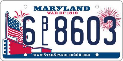MD license plate 6BL8603