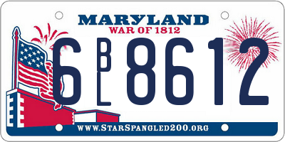 MD license plate 6BL8612