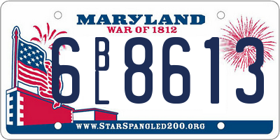 MD license plate 6BL8613