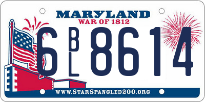 MD license plate 6BL8614