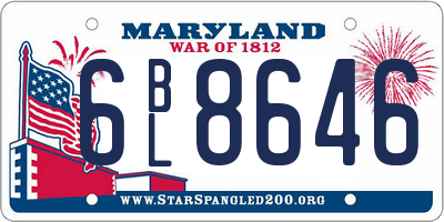 MD license plate 6BL8646