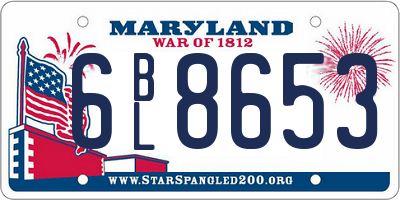 MD license plate 6BL8653