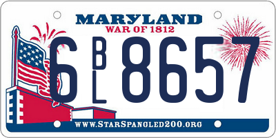 MD license plate 6BL8657