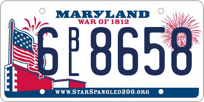 MD license plate 6BL8658