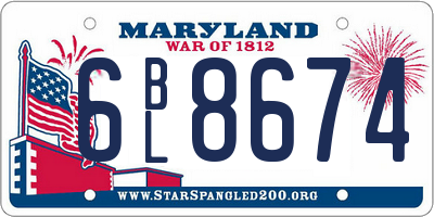 MD license plate 6BL8674