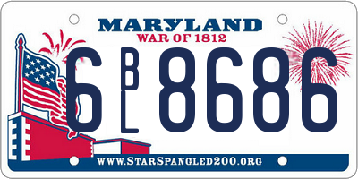 MD license plate 6BL8686
