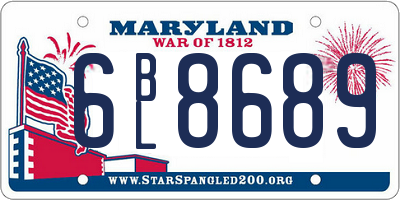 MD license plate 6BL8689