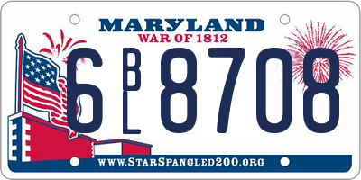MD license plate 6BL8708