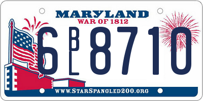 MD license plate 6BL8710