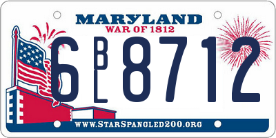 MD license plate 6BL8712