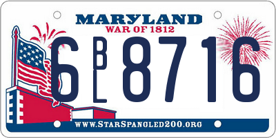 MD license plate 6BL8716