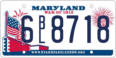 MD license plate 6BL8718