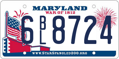 MD license plate 6BL8724