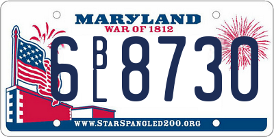 MD license plate 6BL8730