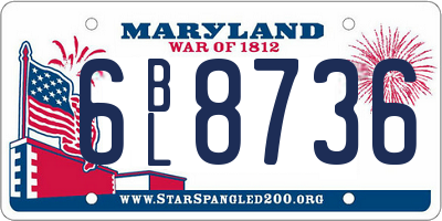 MD license plate 6BL8736