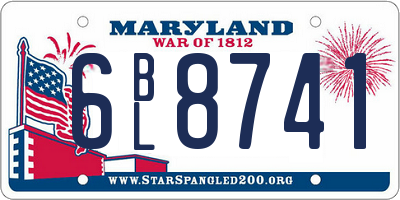 MD license plate 6BL8741