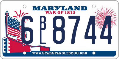 MD license plate 6BL8744