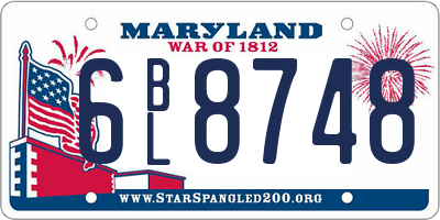 MD license plate 6BL8748