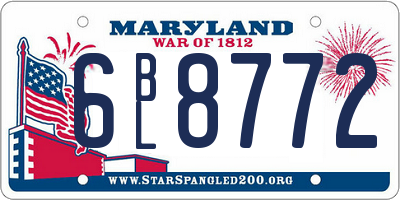 MD license plate 6BL8772