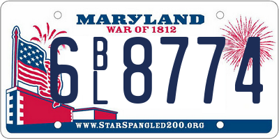 MD license plate 6BL8774