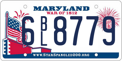 MD license plate 6BL8779