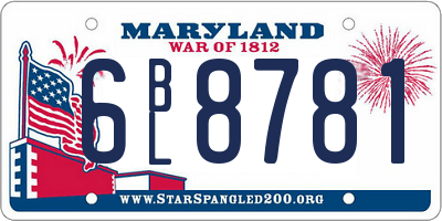 MD license plate 6BL8781