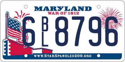MD license plate 6BL8796