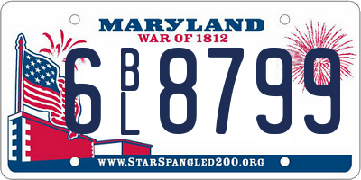 MD license plate 6BL8799