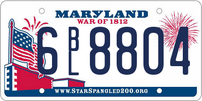 MD license plate 6BL8804