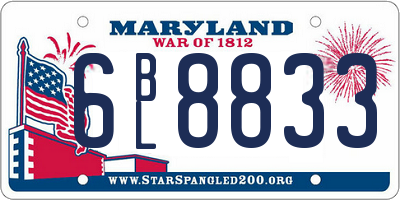 MD license plate 6BL8833