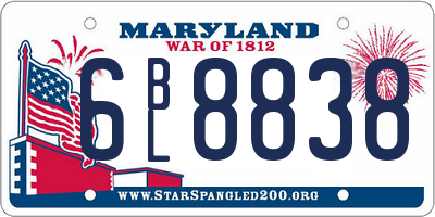 MD license plate 6BL8838