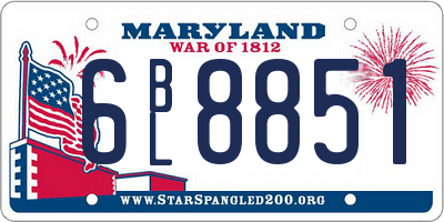 MD license plate 6BL8851