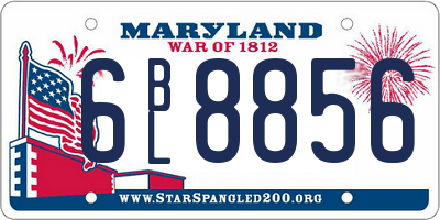 MD license plate 6BL8856