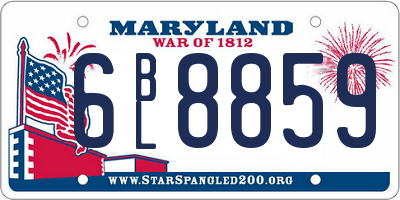 MD license plate 6BL8859