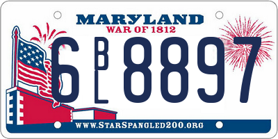 MD license plate 6BL8897
