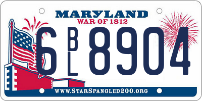 MD license plate 6BL8904