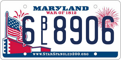 MD license plate 6BL8906