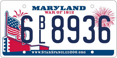 MD license plate 6BL8936