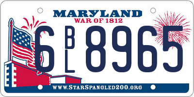 MD license plate 6BL8965