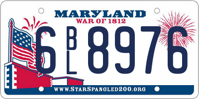 MD license plate 6BL8976