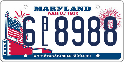 MD license plate 6BL8988