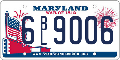 MD license plate 6BL9006