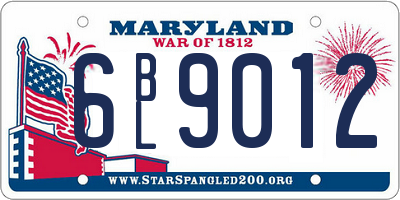 MD license plate 6BL9012