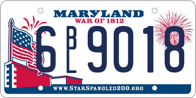 MD license plate 6BL9018