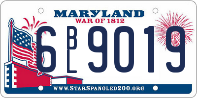 MD license plate 6BL9019