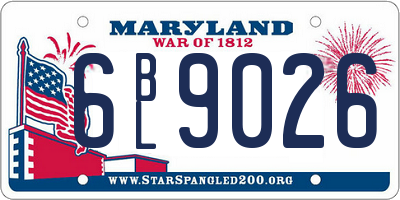 MD license plate 6BL9026