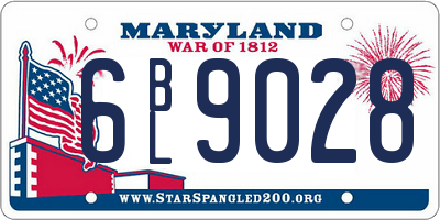 MD license plate 6BL9028